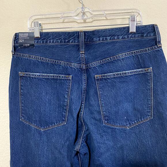 J.Crew Jean Women Size 32 Tall Blue High-Rise Straight-Leg Button-Fly NWT - Picture 7 of 12